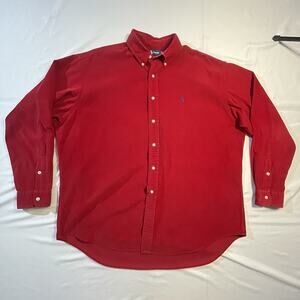 Vintage Polo Ralph Lauren Blake Corduroy Shirt Mens XL Red Button Down 90s Pony